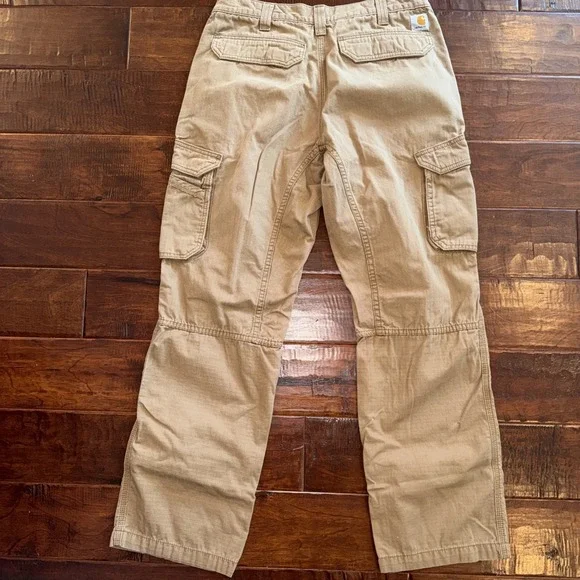 Carhartt Force Relaxed Fit Cargo Pants Mens 34x32 Khaki Workwear Carpenter - Picture 4 of 7